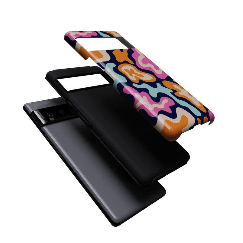 Midnight Color Splash | Abstract Retro Google Pixel Case Google Pixel Case Casetry 