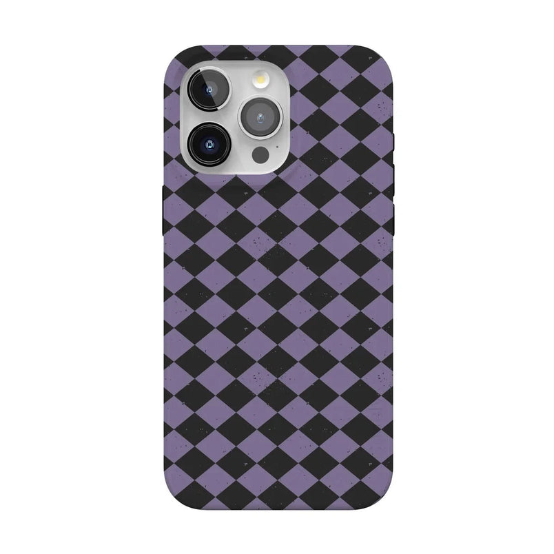 Midnight Hex | Purple Checkered Case Phone Case get.casely Classic + MagSafe® iPhone 15 Pro Max 