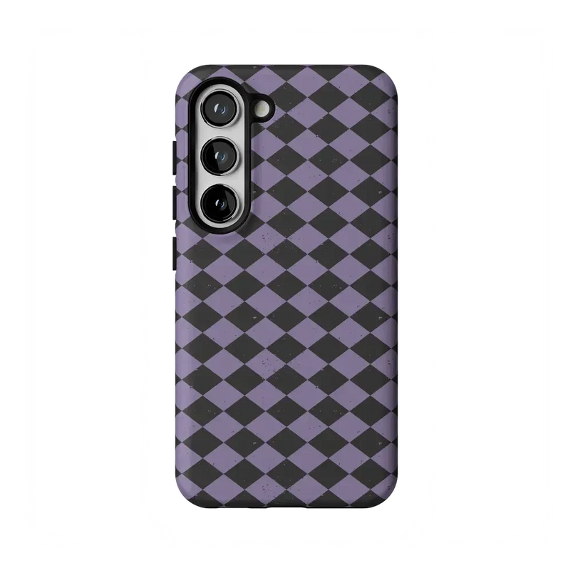 Midnight Hex | Purple Checkered Case Phone Case get.casely Essential Galaxy S23 