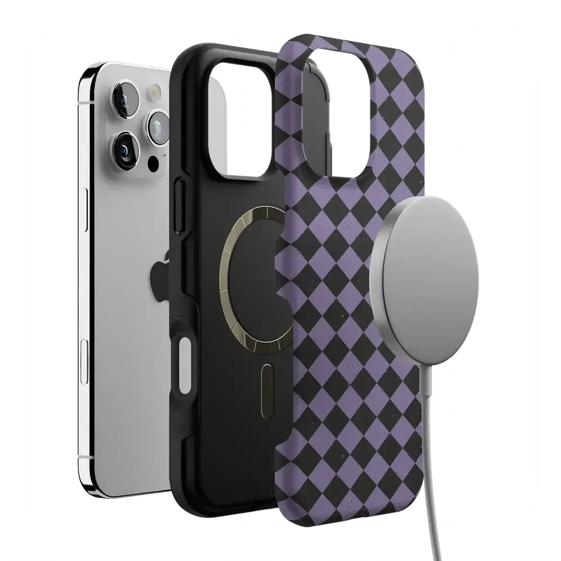 Midnight Hex | Purple Checkered Case Phone Case get.casely 