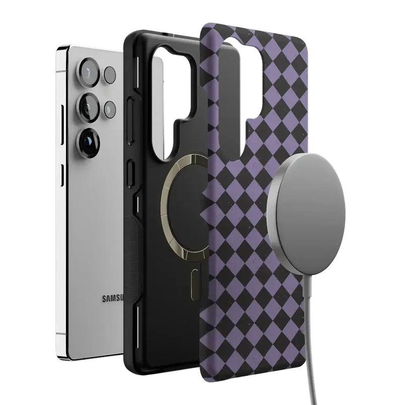 Midnight Hex | Purple Checkered Case Phone Case get.casely 