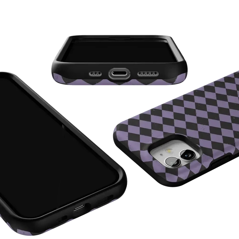 Midnight Hex | Purple Checkered Case Phone Case get.casely 