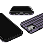 Midnight Hex | Purple Checkered Case Phone Case get.casely 