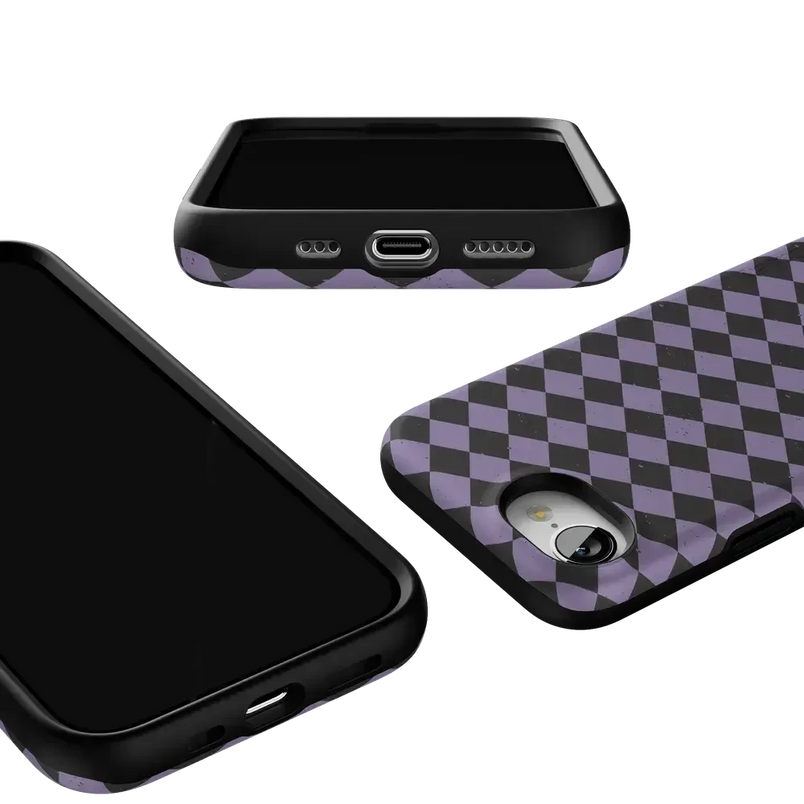 Midnight Hex | Purple Checkered Case Phone Case get.casely 