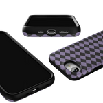 Midnight Hex | Purple Checkered Case Phone Case get.casely 