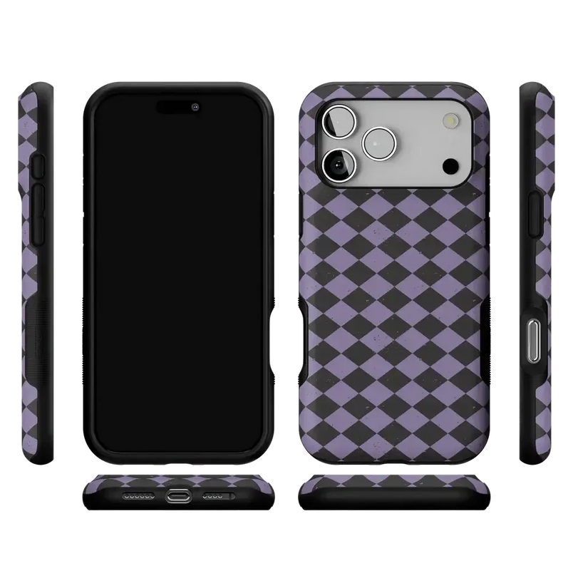 Midnight Hex | Purple Checkered Case Phone Case get.casely