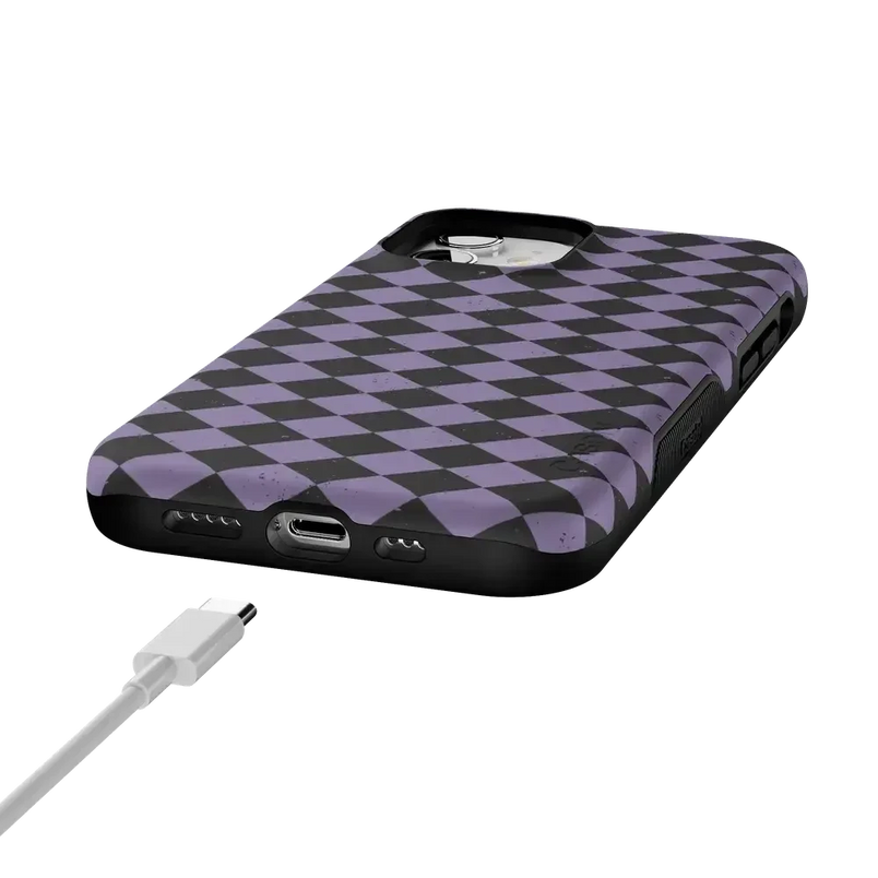 Midnight Hex | Purple Checkered Case Phone Case get.casely 