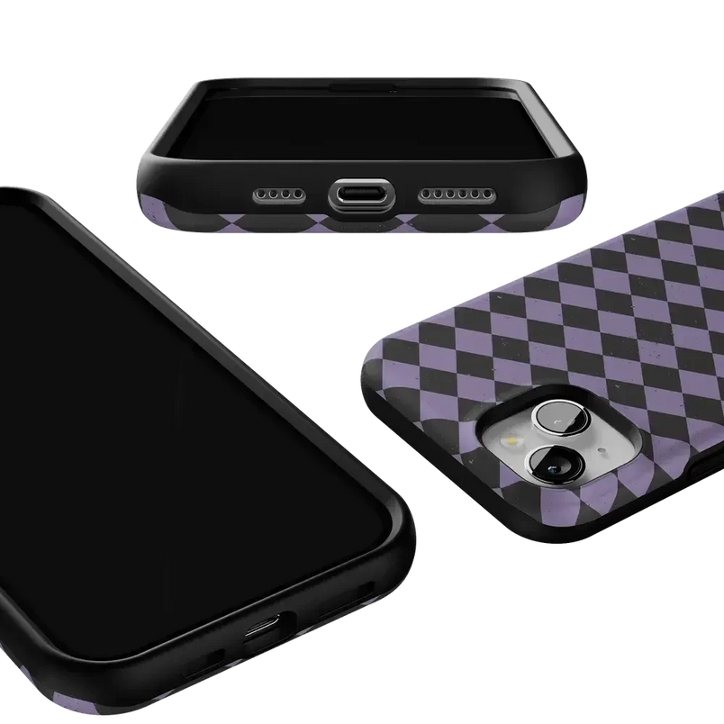 Midnight Hex | Purple Checkered Case Phone Case get.casely 
