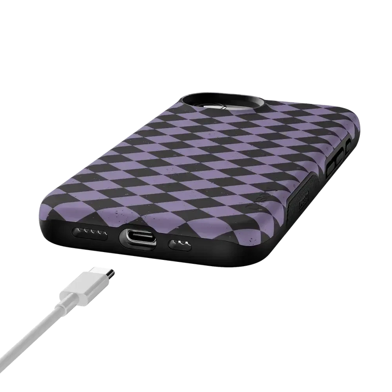 Midnight Hex | Purple Checkered Case Phone Case get.casely 