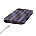 Midnight Hex | Purple Checkered Case Phone Case get.casely 