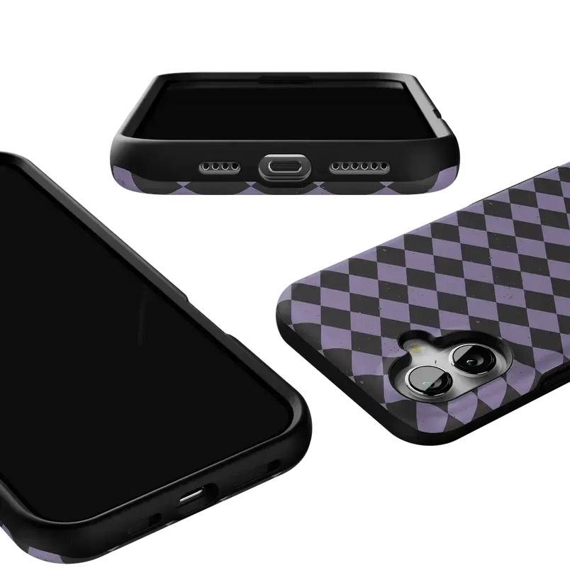 Midnight Hex | Purple Checkered Case Phone Case get.casely 