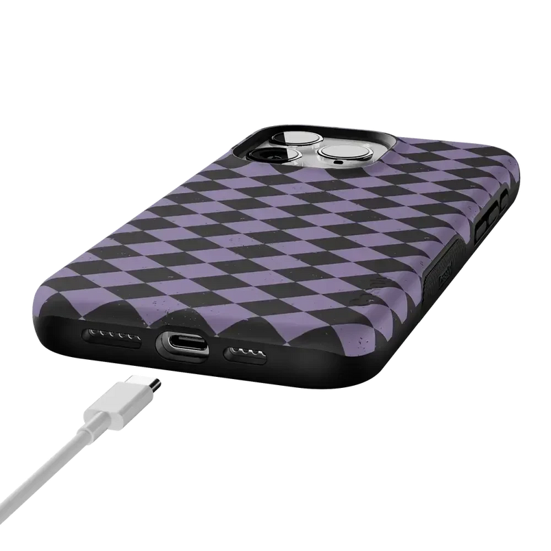 Midnight Hex | Purple Checkered Case Phone Case get.casely 