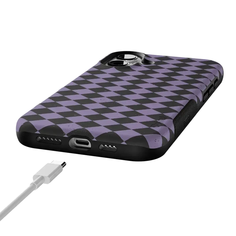Midnight Hex | Purple Checkered Case Phone Case get.casely 