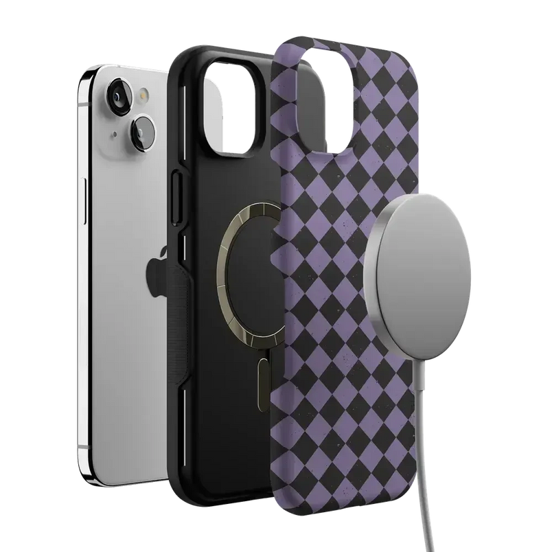 Midnight Hex | Purple Checkered Case Phone Case get.casely 