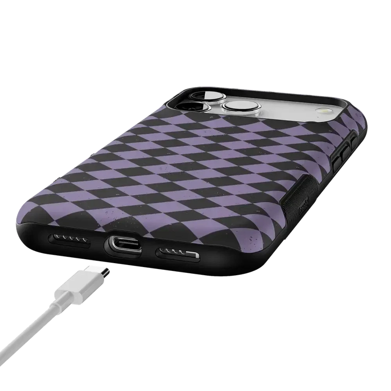 Midnight Hex | Purple Checkered Case Phone Case get.casely 