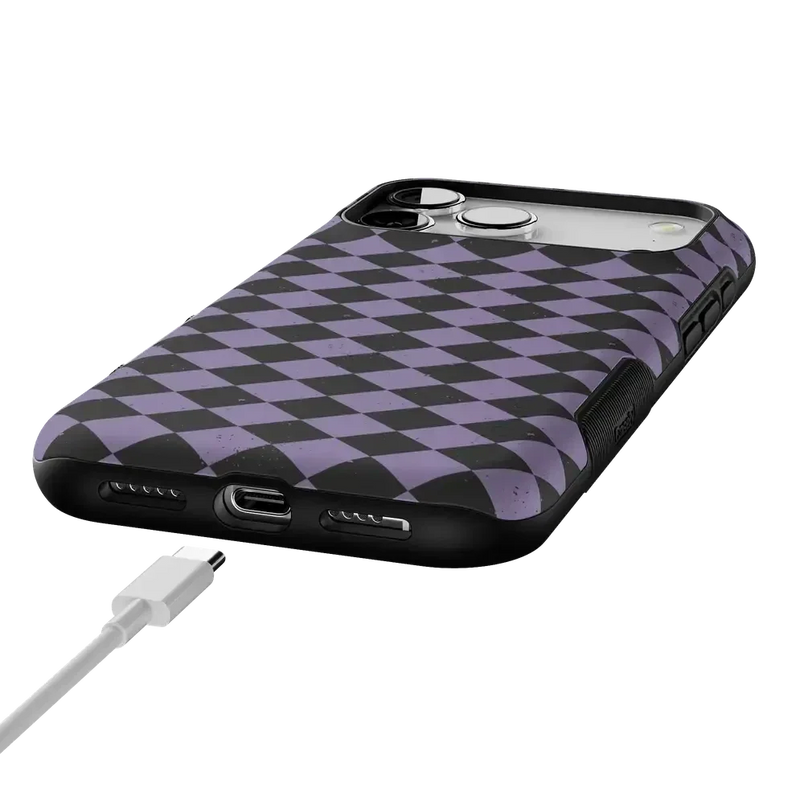 Midnight Hex | Purple Checkered Case Phone Case get.casely