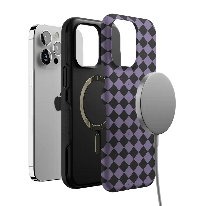 Midnight Hex | Purple Checkered Case Phone Case get.casely 
