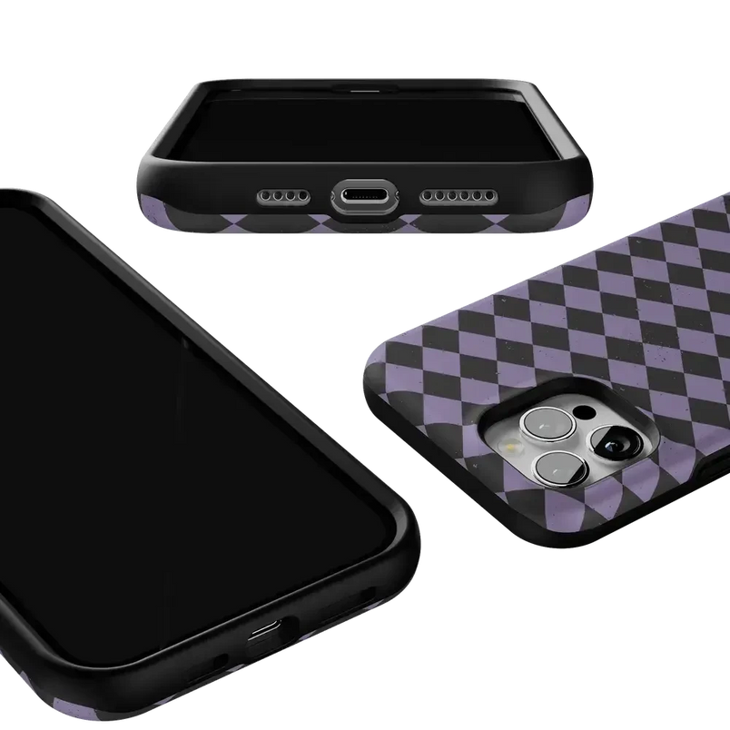 Midnight Hex | Purple Checkered Case Phone Case get.casely 