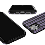 Midnight Hex | Purple Checkered Case Phone Case get.casely 