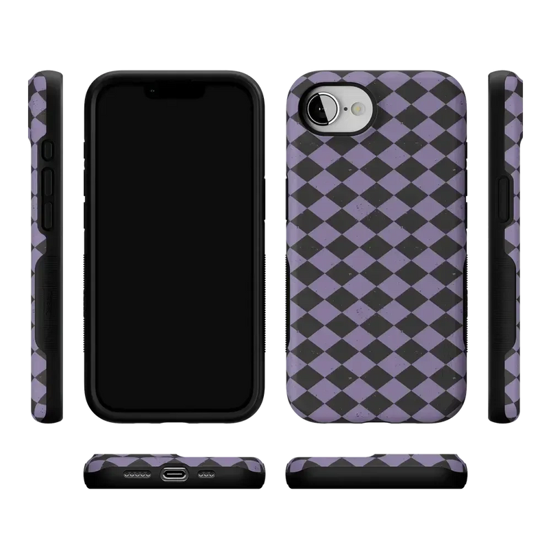 Midnight Hex | Purple Checkered Case Phone Case get.casely 