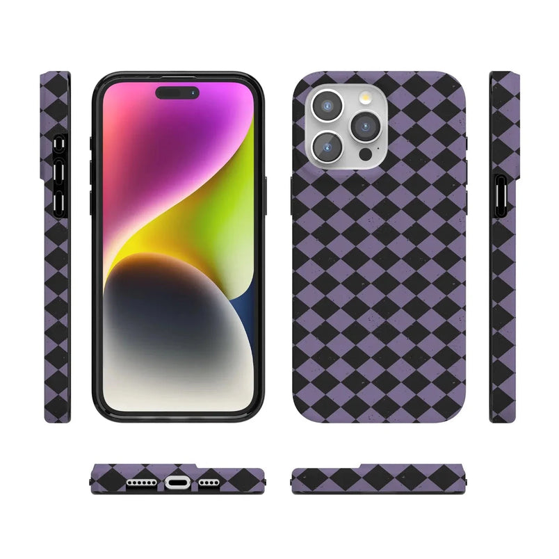 Midnight Hex | Purple Checkered Case Phone Case get.casely 