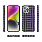Midnight Hex | Purple Checkered Case Phone Case get.casely 