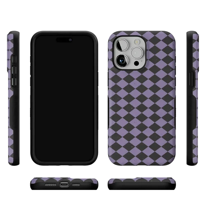 Midnight Hex | Purple Checkered Case Phone Case get.casely 