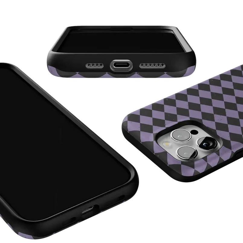 Midnight Hex | Purple Checkered Case Phone Case get.casely 