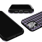 Midnight Hex | Purple Checkered Case Phone Case get.casely 