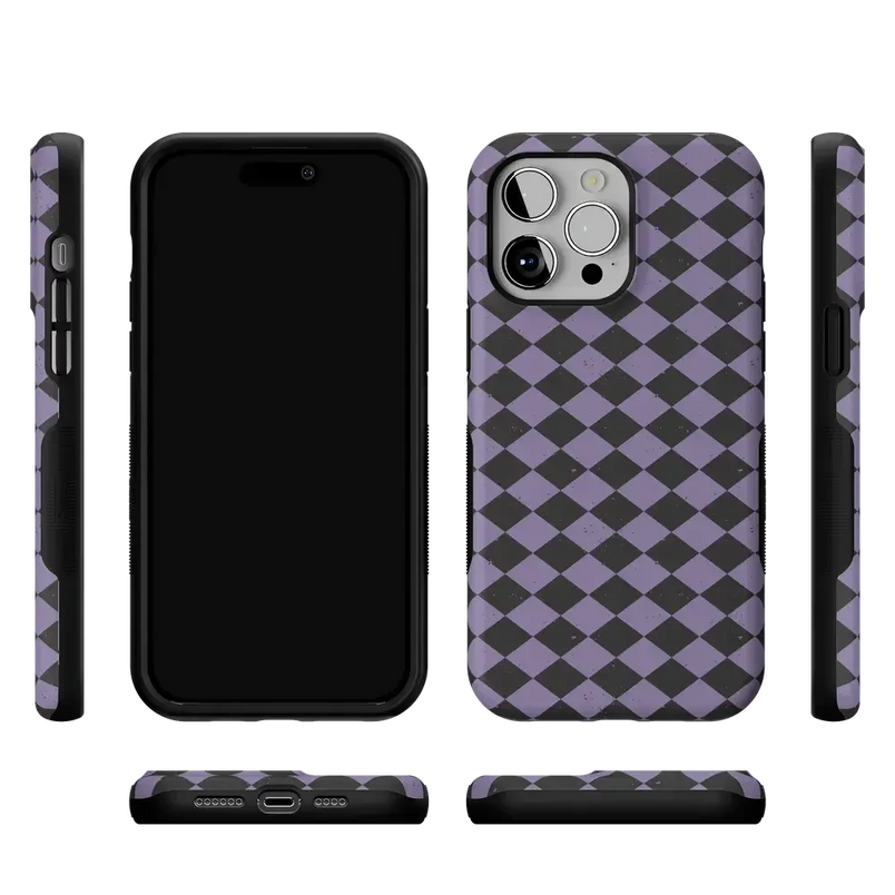 Midnight Hex | Purple Checkered Case Phone Case get.casely 