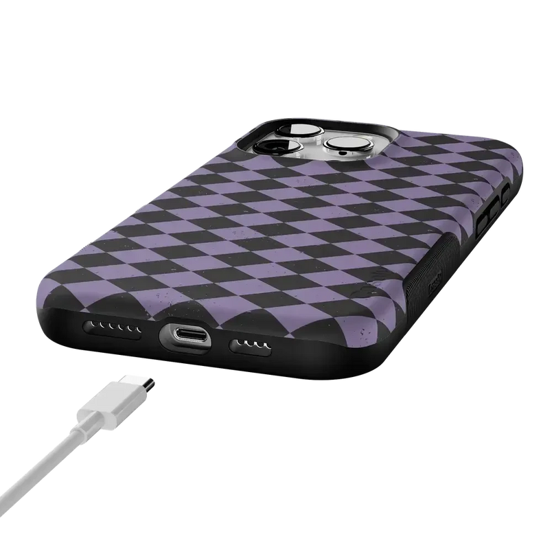 Midnight Hex | Purple Checkered Case Phone Case get.casely 