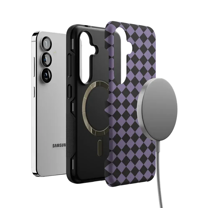 Midnight Hex | Purple Checkered Case Phone Case get.casely 