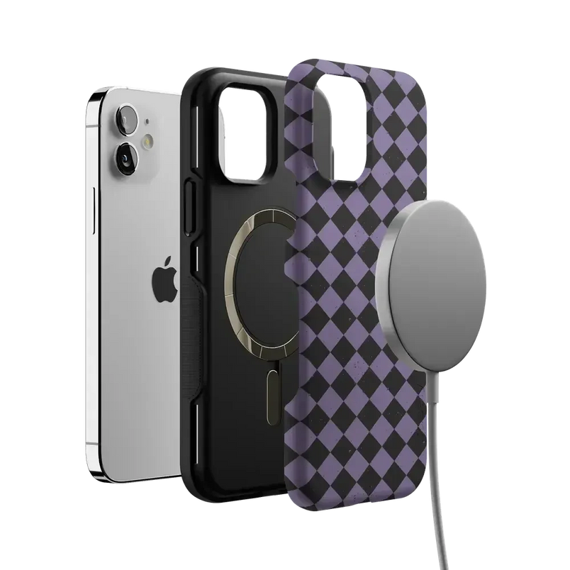 Midnight Hex | Purple Checkered Case Phone Case get.casely 