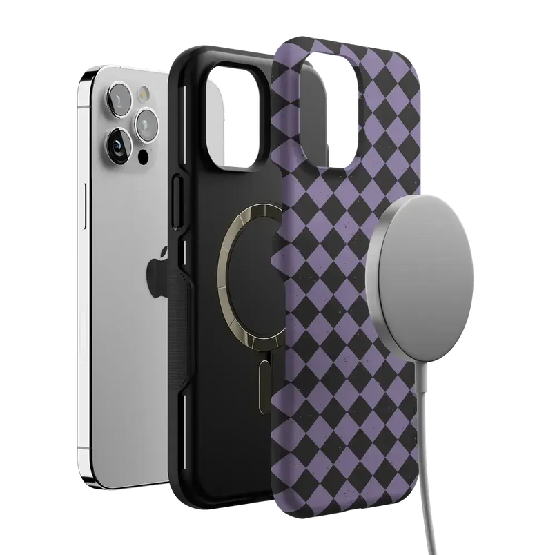 Midnight Hex | Purple Checkered Case Phone Case get.casely 