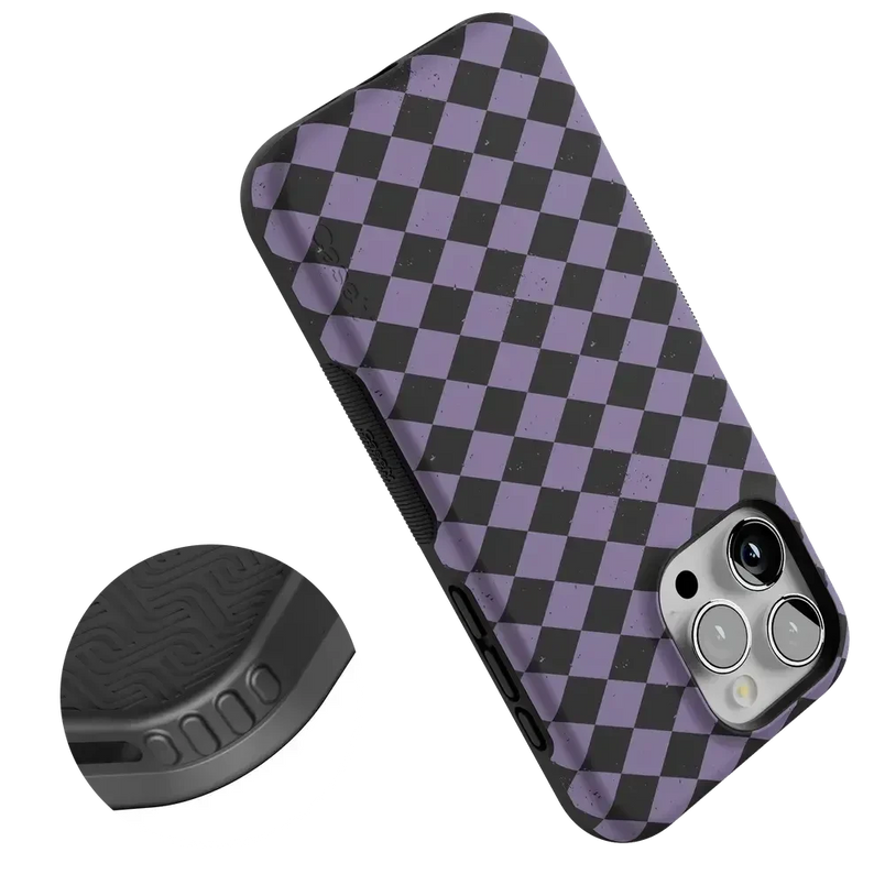 Midnight Hex | Purple Checkered Case Phone Case get.casely 