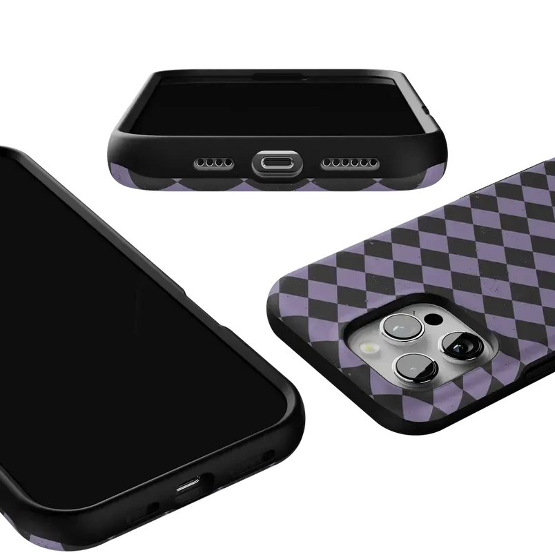 Midnight Hex | Purple Checkered Case Phone Case get.casely 