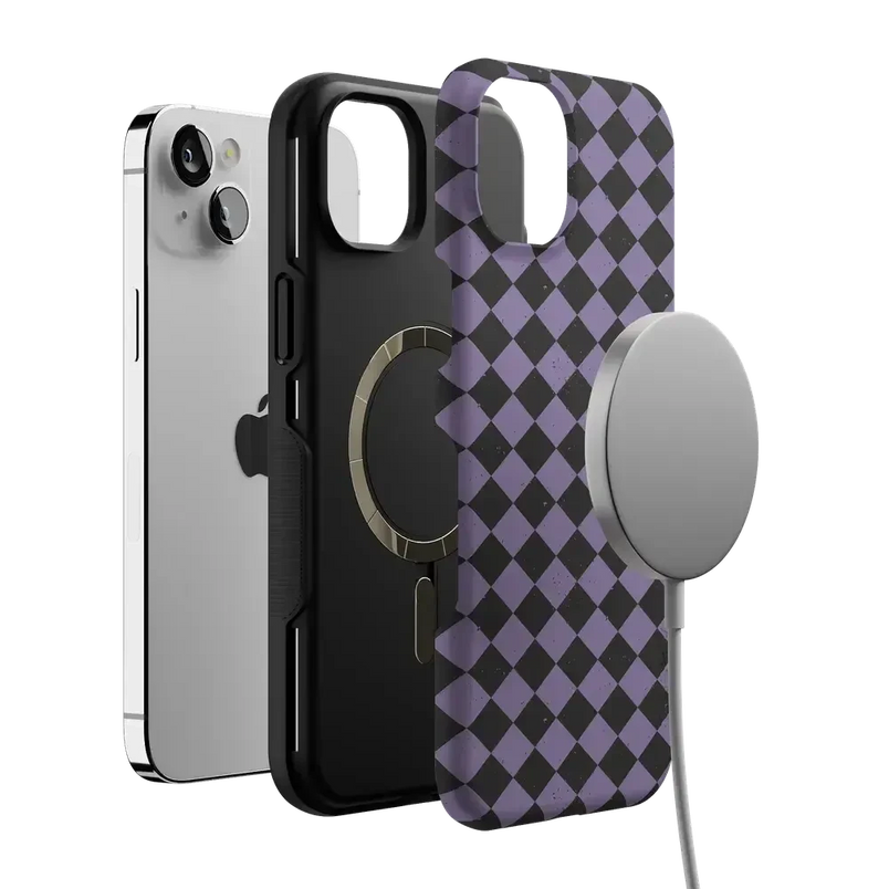 Midnight Hex | Purple Checkered Case Phone Case get.casely 