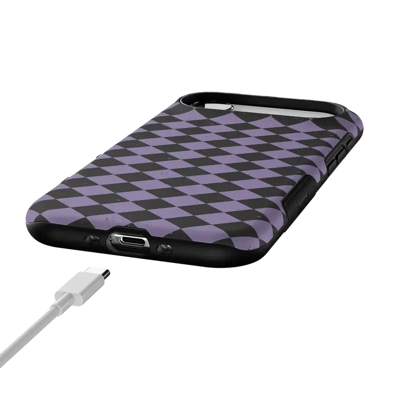 Midnight Hex | Purple Checkered Case Phone Case get.casely 
