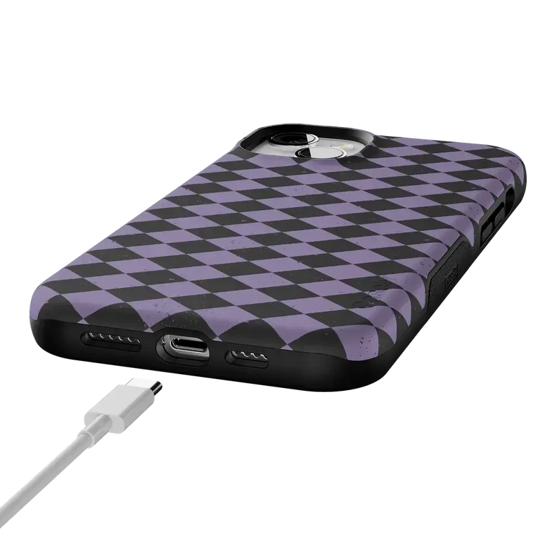 Midnight Hex | Purple Checkered Case Phone Case get.casely 