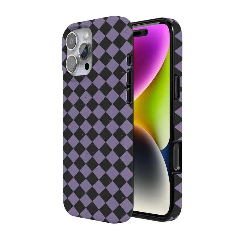 Midnight Hex | Purple Checkered Case Phone Case get.casely 