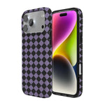 Midnight Hex | Purple Checkered Case Phone Case get.casely 