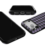 Midnight Hex | Purple Checkered Case Phone Case get.casely