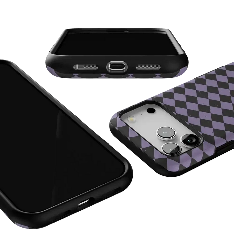 Midnight Hex | Purple Checkered Case Phone Case get.casely
