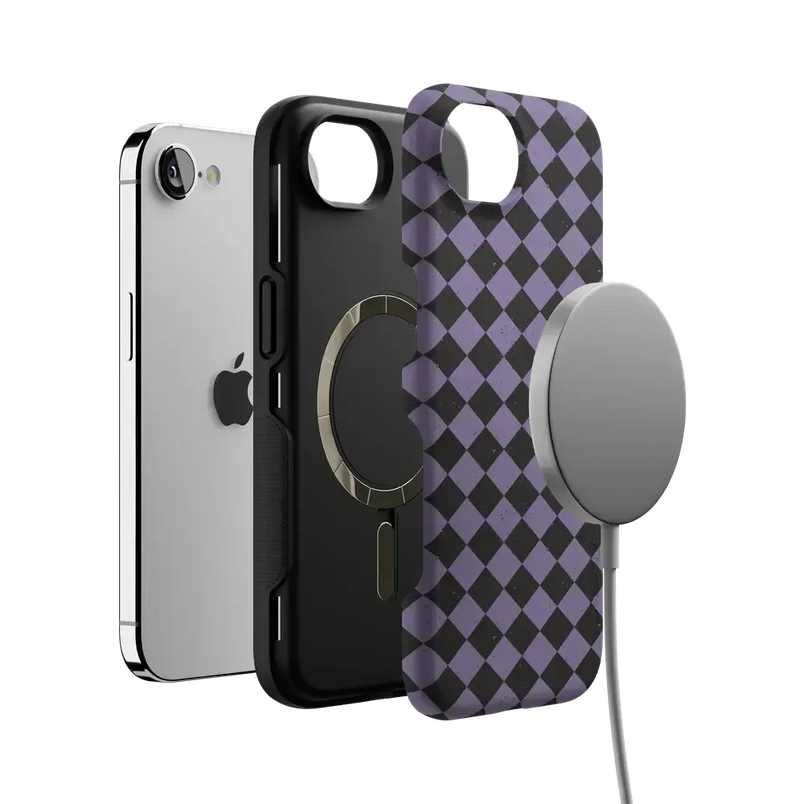 Midnight Hex | Purple Checkered Case Phone Case get.casely 