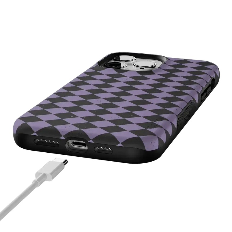 Midnight Hex | Purple Checkered Case Phone Case get.casely 