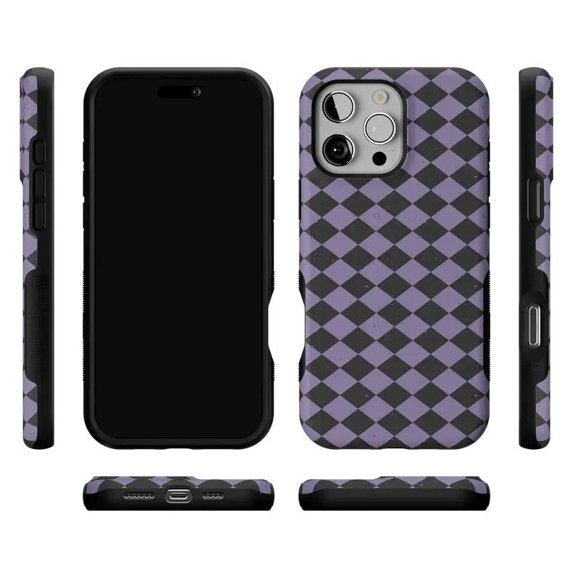 Midnight Hex | Purple Checkered Case Phone Case get.casely 