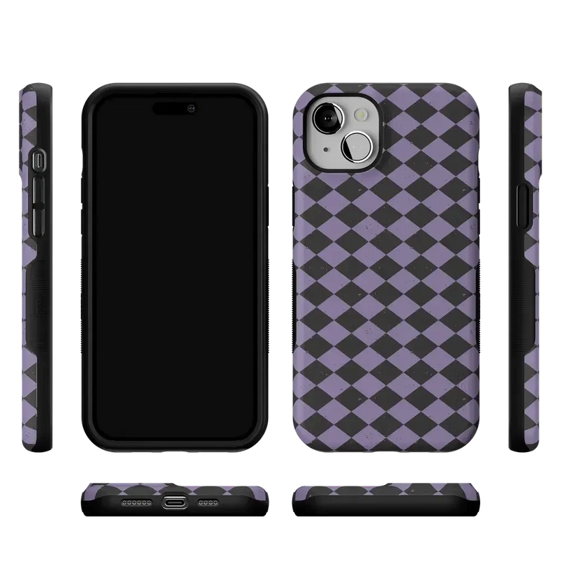 Midnight Hex | Purple Checkered Case Phone Case get.casely 