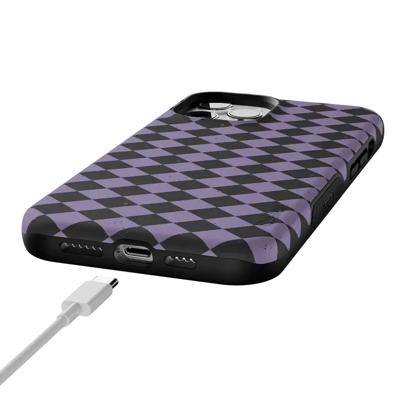 Midnight Hex | Purple Checkered Case Phone Case get.casely 