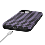 Midnight Hex | Purple Checkered Case Phone Case get.casely 