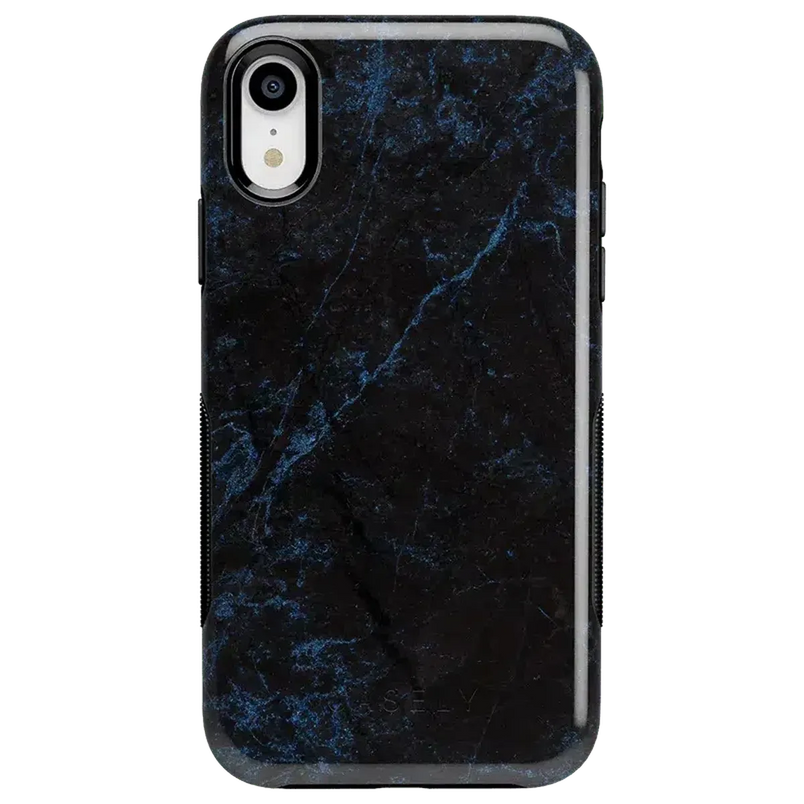 Midnight Marble | Black & Navy Case iPhone Case get.casely Bold iPhone XR 